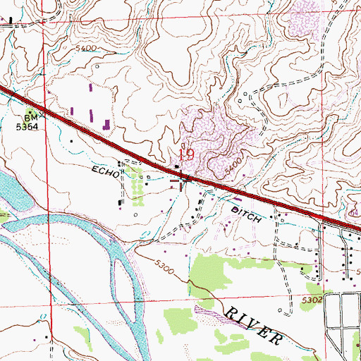Topographic Map of Echo Ditch, NM