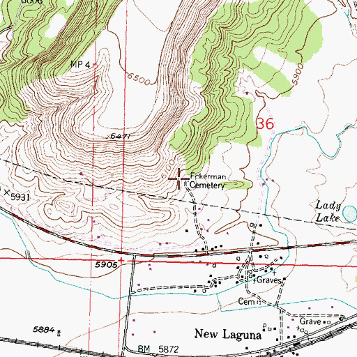 Topographic Map of Eckerman Cemetery, NM