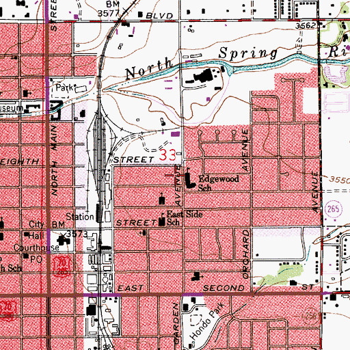Topographic Map of Edgewood School, NM
