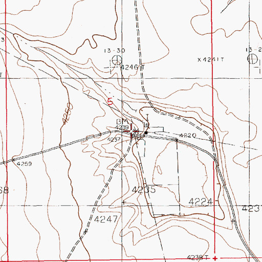 Topographic Map of Edson Ranch, NM