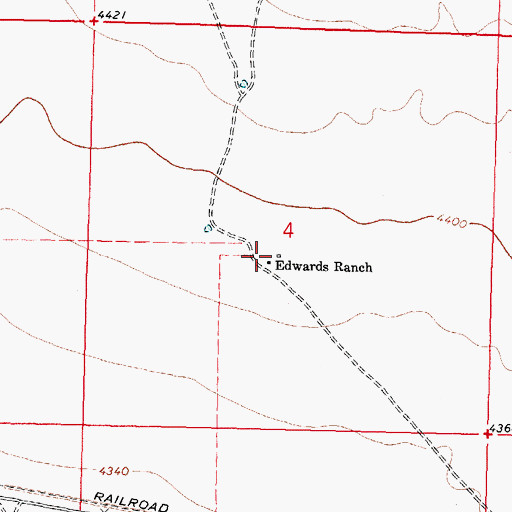 Topographic Map of Edwards Ranch, NM