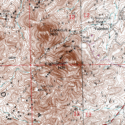 Topographic Map of Eightyfive Hill, NM