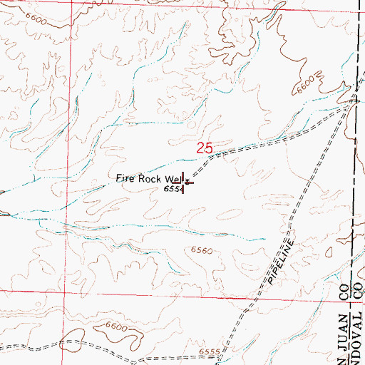 Topographic Map of Fire Rock Well, NM