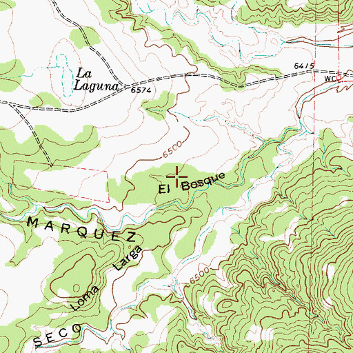 Topographic Map of El Bosque, NM