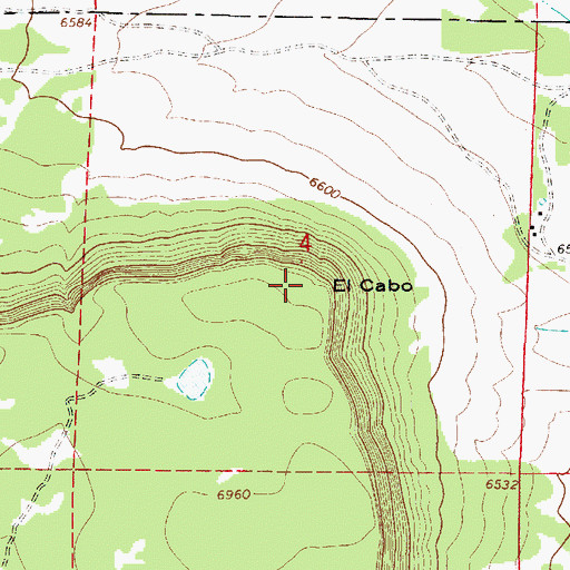 Topographic Map of El Cabo, NM