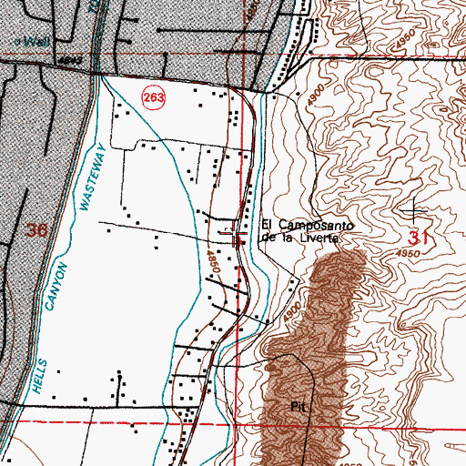 Topographic Map of El Camposanto de la Liverta, NM