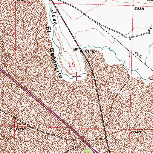 Topographic Map of El Caoncito, NM