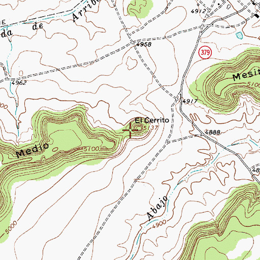 Topographic Map of El Cerrito, NM