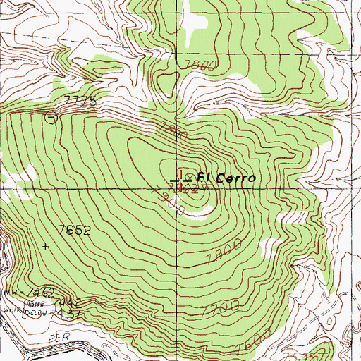 Topographic Map of El Cerro, NM
