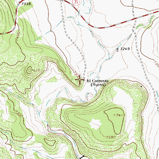 Topographic Map of El Convento, NM