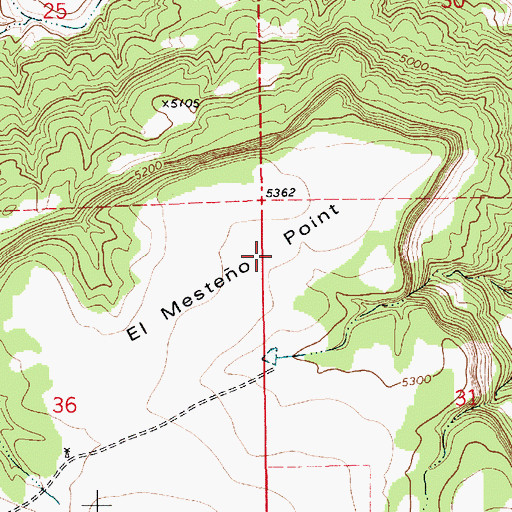 Topographic Map of El Mesteo Point, NM