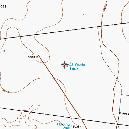 Topographic Map of El Norte Tank, NM