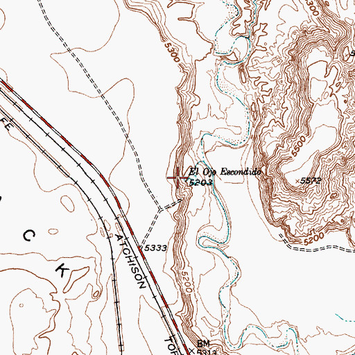 Topographic Map of El Ojo Escondido, NM