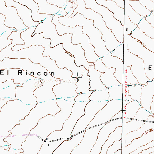 Topographic Map of El Rincon, NM