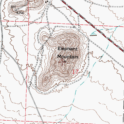 Topographic Map of Elephant Mountain, NM