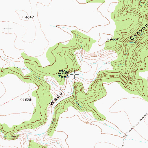 Topographic Map of Elise Tank, NM