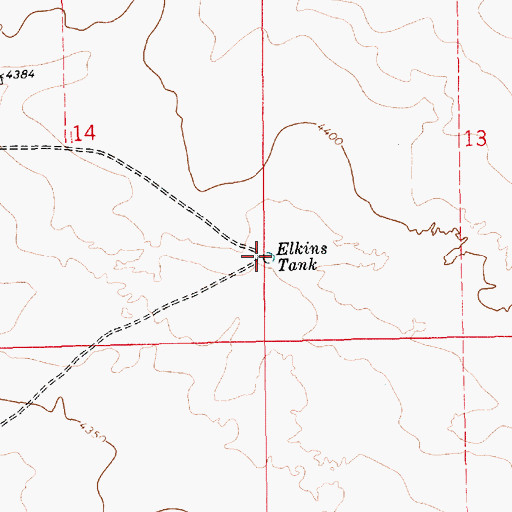 Topographic Map of Elkins Tank, NM
