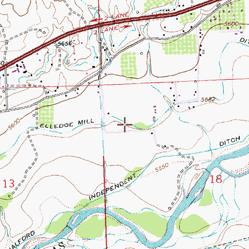 Topographic Map of Elledge Mill Ditch, NM