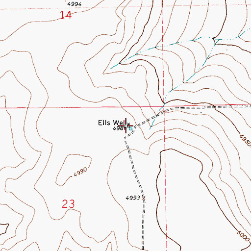 Topographic Map of Ells Well, NM