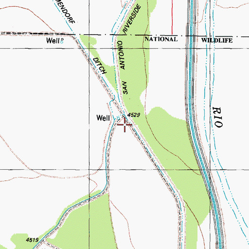 Topographic Map of Elmendorf Ditch, NM