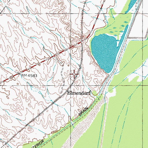 Topographic Map of Elmendorf Siding, NM