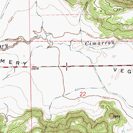 Topographic Map of Emery Vega, NM