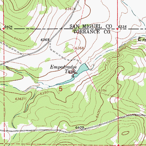 Topographic Map of Empedrados Tank, NM