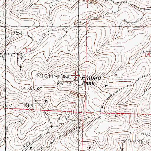 Topographic Map of Empire Peak, NM
