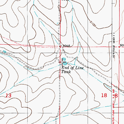 Topographic Map of End of Line Tank, NM