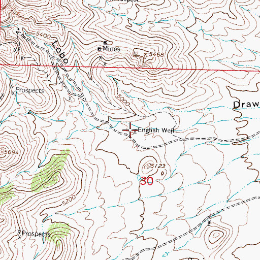 Topographic Map of English Well, NM