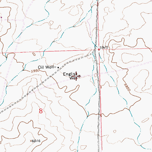 Topographic Map of English Well, NM