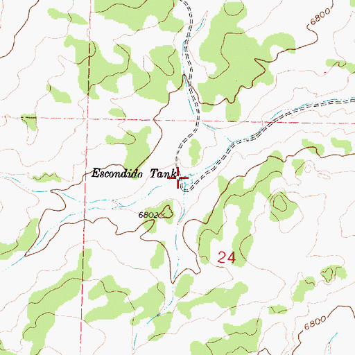 Topographic Map of Escondido Tank, NM
