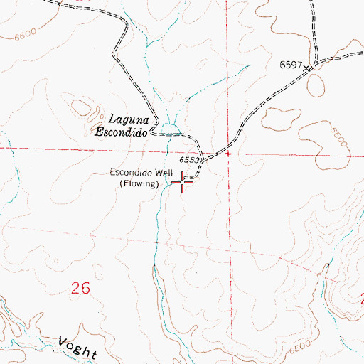 Topographic Map of Escondido Well, NM