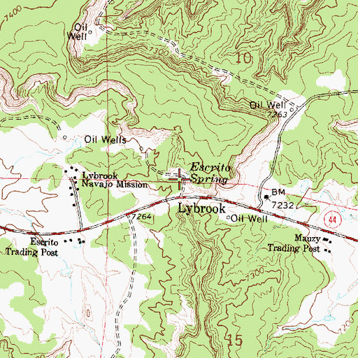 Topographic Map of Escrito Spring, NM