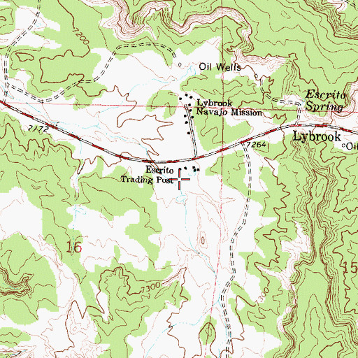 Topographic Map of Escrito Trading Post, NM