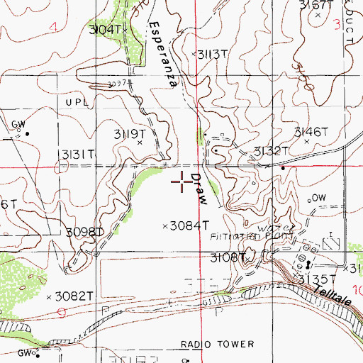 Topographic Map of Esperanza Draw, NM