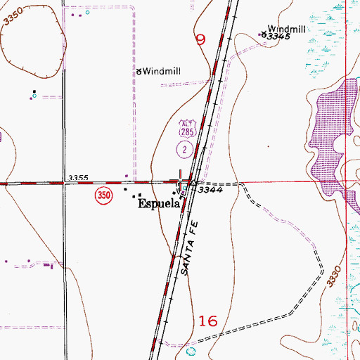 Topographic Map of Espuela, NM