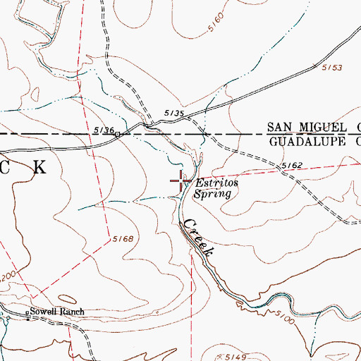 Topographic Map of Estritos Spring, NM