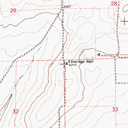 Topographic Map of Etheridge Well, NM