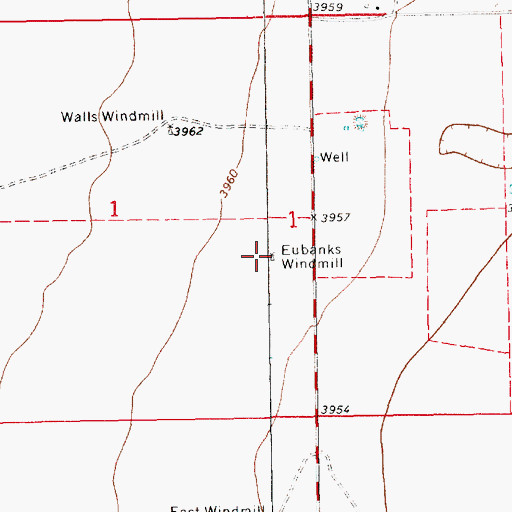 Topographic Map of Eubanks Windmill, NM
