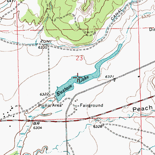Topographic Map of Eustace Lake, NM