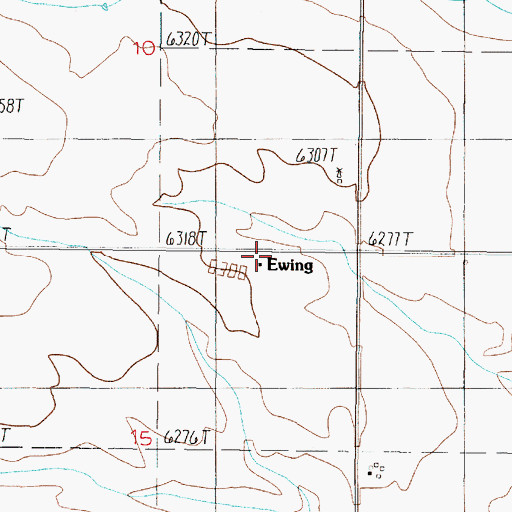 Topographic Map of Ewing School, NM