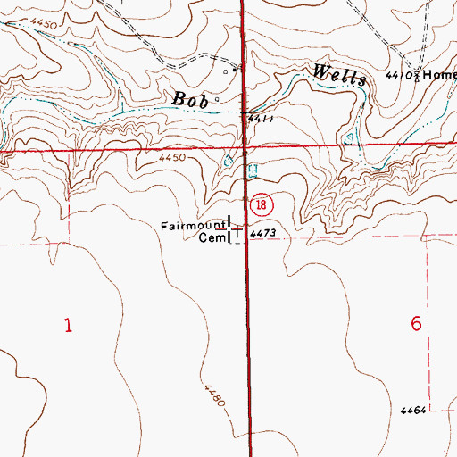 Topographic Map of Fairview Cemetery, NM