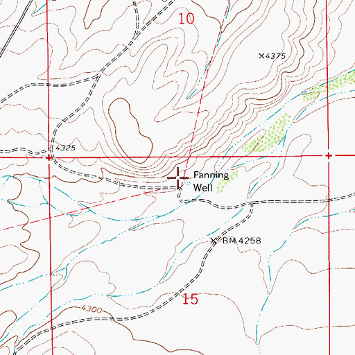 Topographic Map of Fanning Well, NM