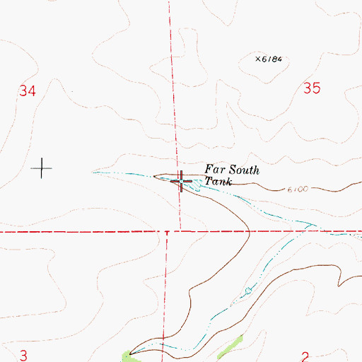 Topographic Map of Far South Tank, NM