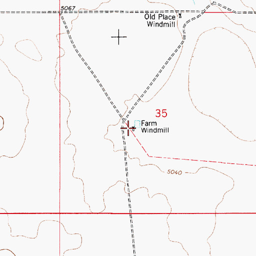 Topographic Map of Farm Windmill, NM