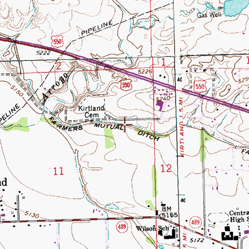Topographic Map of Farmers Mutual Ditch, NM