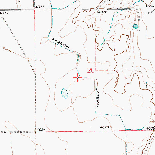 Topographic Map of Farrow Lateral, NM