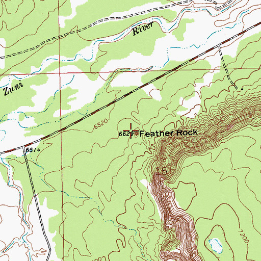 Topographic Map of Feather Rock, NM