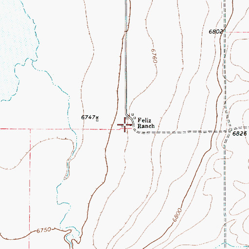 Topographic Map of Feliz Ranch, NM